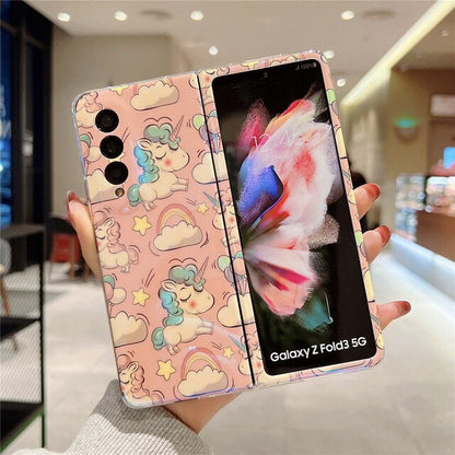 Luxury Cartoon unicorn Silicone Case for  Z Fold 3 5G