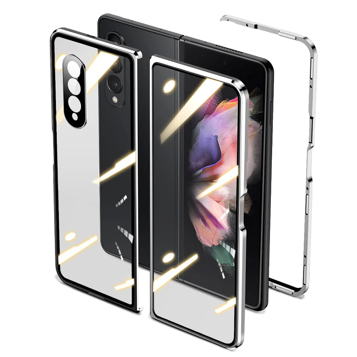 Samsung Galaxy Z Fold3 Fold4 Magnetic Brushed Metal Anti-fall Protective Cover