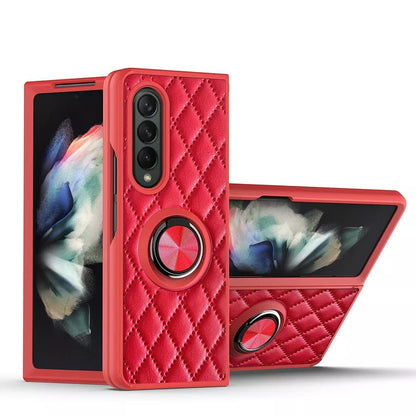 Lattice Finger Ring Case For Samsung Galaxy Z Fold 3